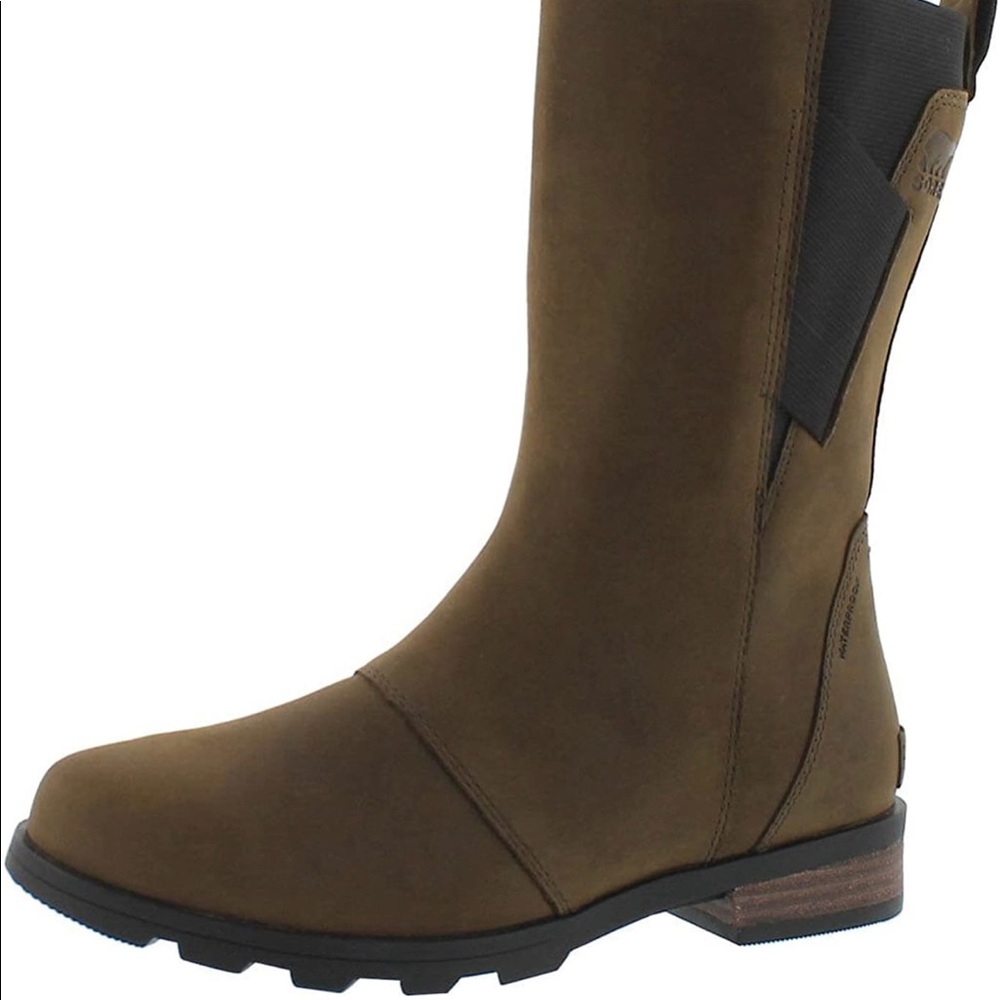 Sorel Women Emelie Mid Calf Boots Leather Waterproof Major Black NL2679-245 Sz 6